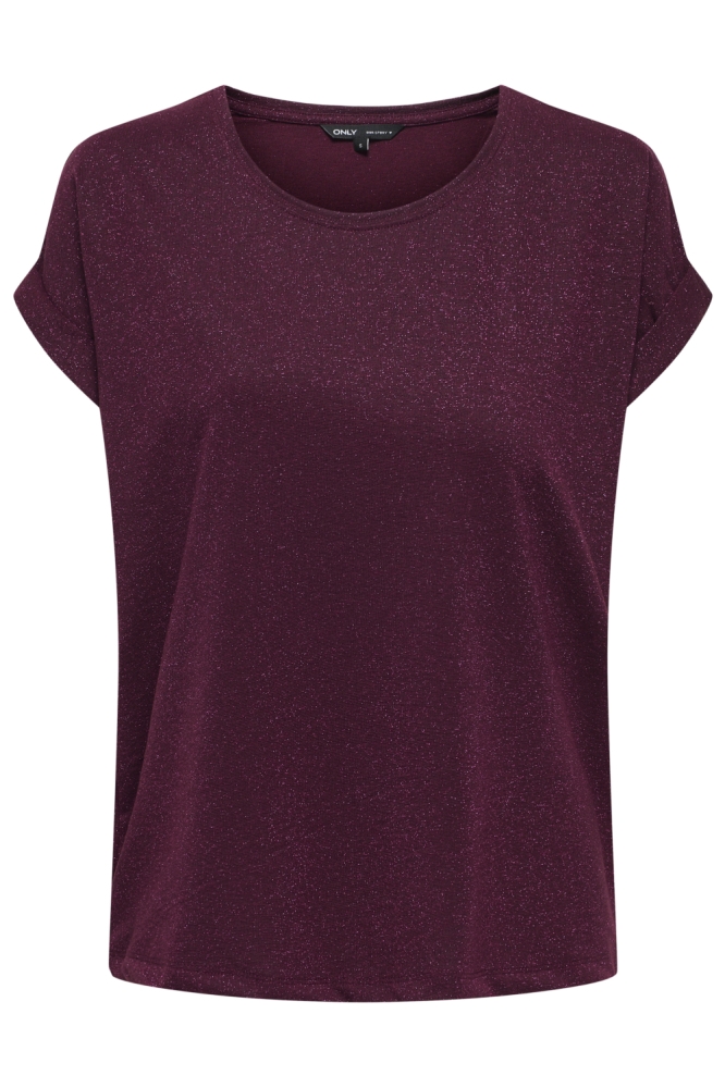 ONLMOSTER GLITTER S/S TOP NOOS JRS 15356991 CHOCOLATE TRUFFL/CHOCOLATE